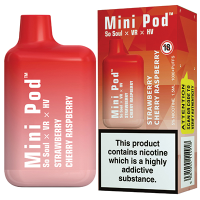 Mini Pod - Strawberry Cherry Raspberry - 1000 Puffs - 5% 