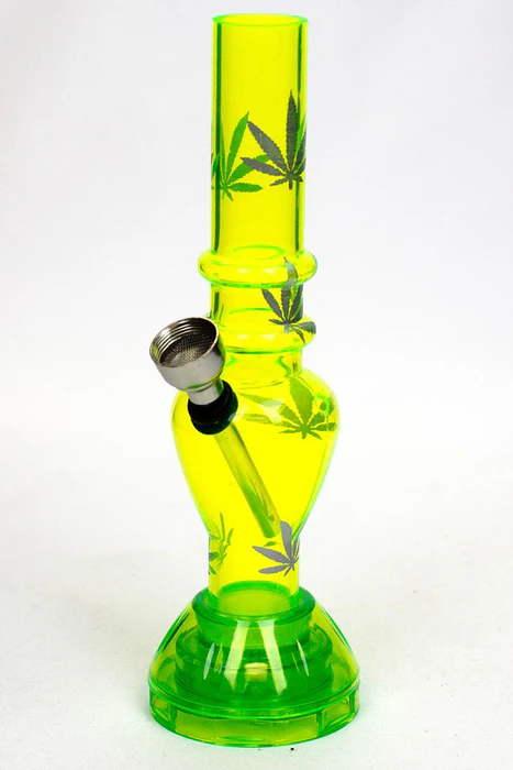 Bong - Acrylic With Grinder - Green - 16CM 