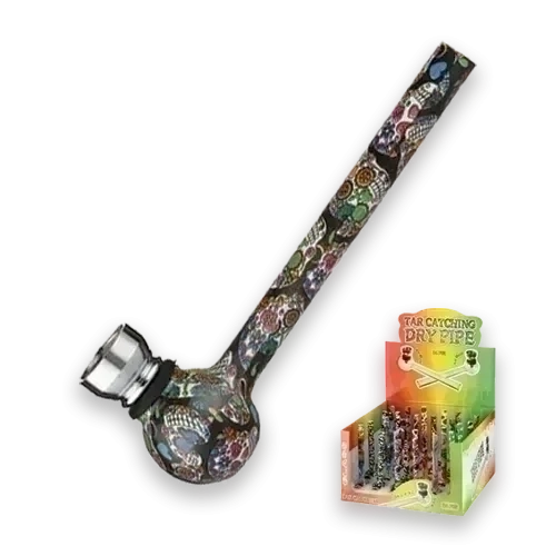 Rasta Pipe – Glass Pipe - Patterned Glass - 11.5cm