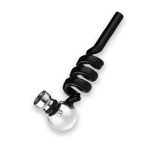 Rasta Pipe – Glass Pipe - Spiral with Skull bowl 14cm | Smack That