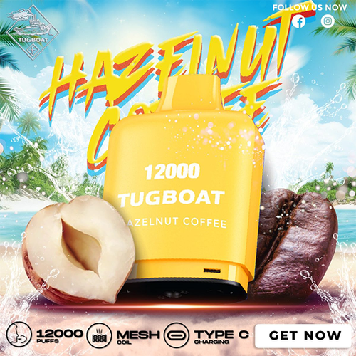 hazelnut coffee disposable vape Tugboat - Hazelnut - 12000 Puffs - 3%