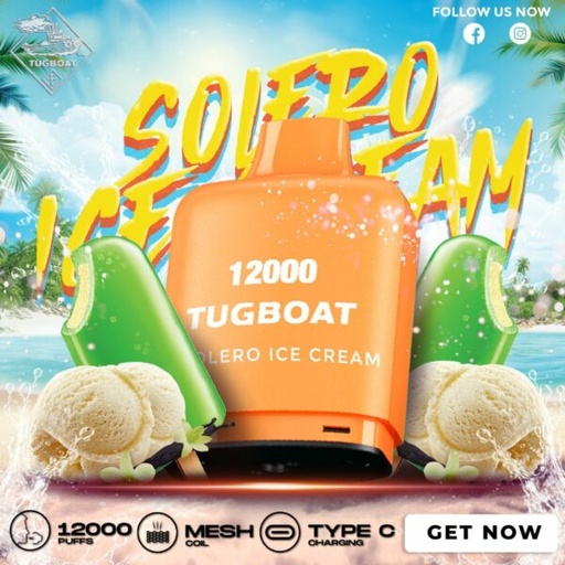 Tugboat - Solero Ice Cream - 12000 Puffs - 3%