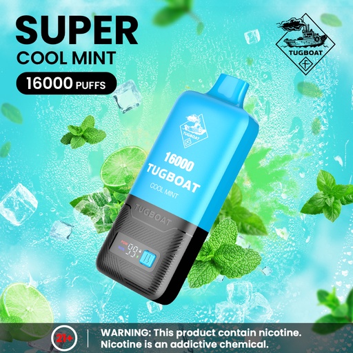 Tugboat - Cool Mint - 16000 Puffs - 5%   