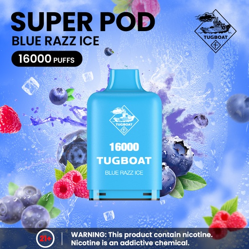 Tugboat - Blueberry Raspberry Ice - 16000 Puffs - 5% 