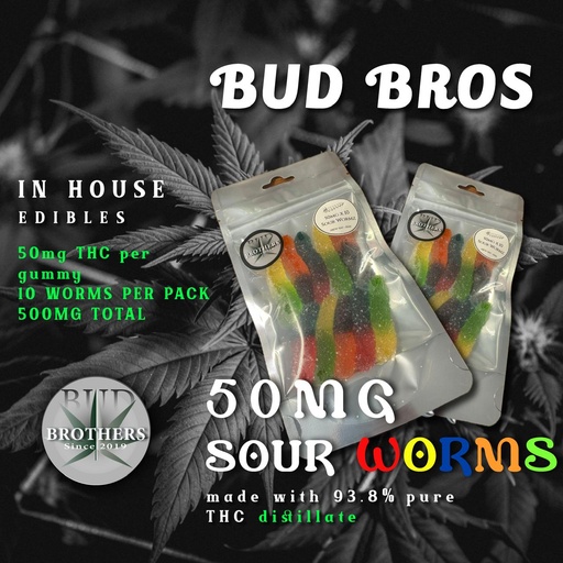 Bud Brothers - THC Sour Worms - 500MG