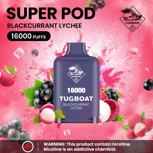 Tugboat - Blackcurrent Lychee - 16000 Puffs - 5%