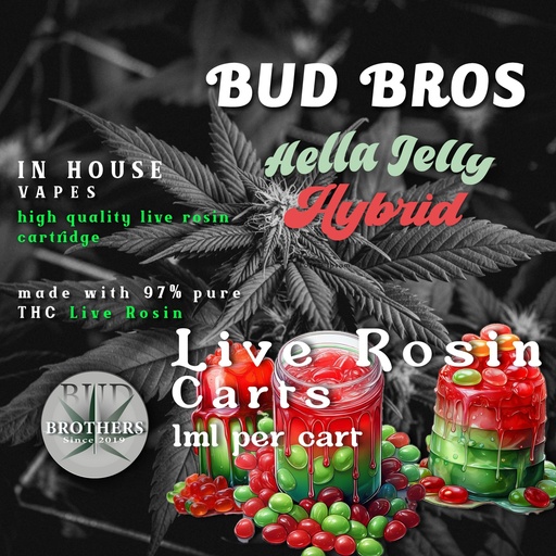 Bud Brothers - Live Rosin - 1ML Cardtridge Hella Jelly - Hybrid