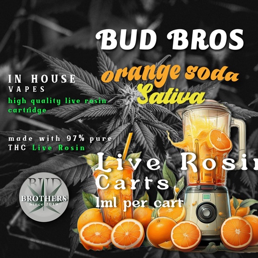 Bud Brothers - Live Rosin - 1ML Cardtridge Orange Soda - Sativa