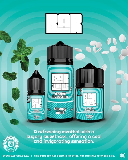 Long Fill - Bar Shot - Chewy Mint - 120ML 