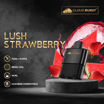 Cloud Burst - Click Bar - Lush Strawberry - 7000 Puffs - 5% 