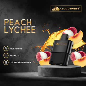 Cloud Burst - Click Bar - Peach Lychee - 7000 Puffs - 5%