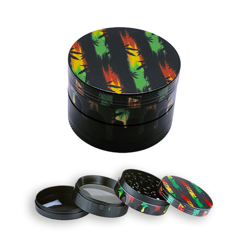 Tobacco Grinder - 4PC Metal - Leaf