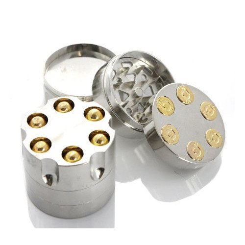 Tobacco Grinder - 3PC Metal - Revolver Barrel 