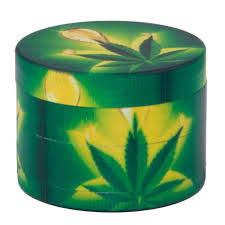 Tobacco Grinder - 4PC Metal - Rasta Leaf 